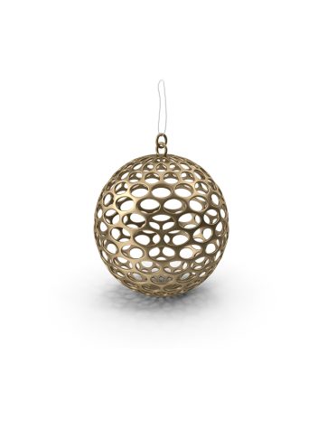 Gold mesh christmas ornament.H03